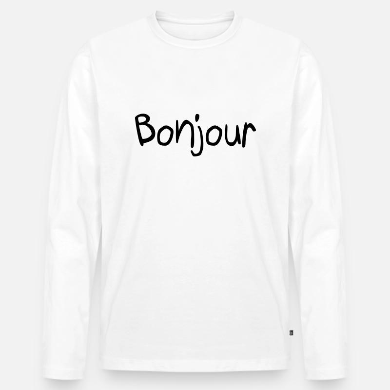 Bonjour - Männer Premium Bio Langarmshirt - Weiß