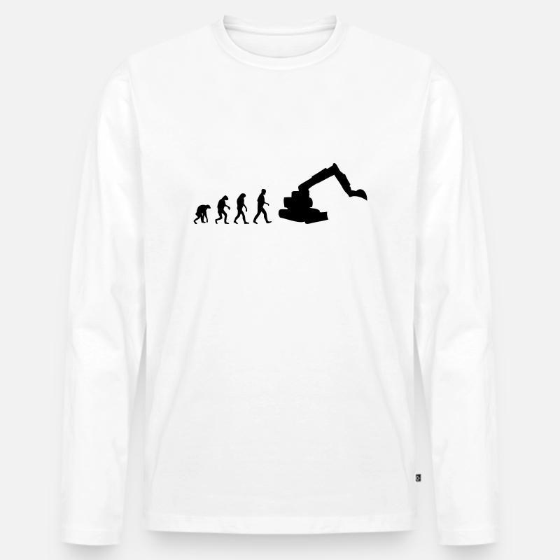 bagger evolution - Männer Premium Bio Langarmshirt - Weiß