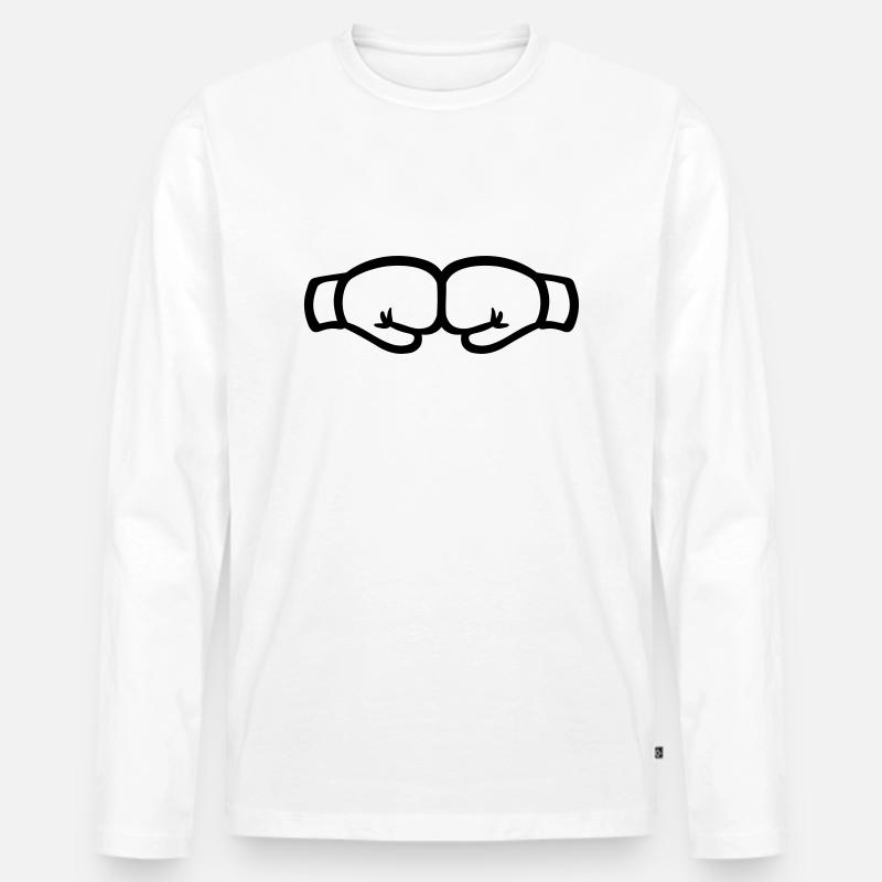 Boxen - Männer Premium Bio Langarmshirt - Weiß