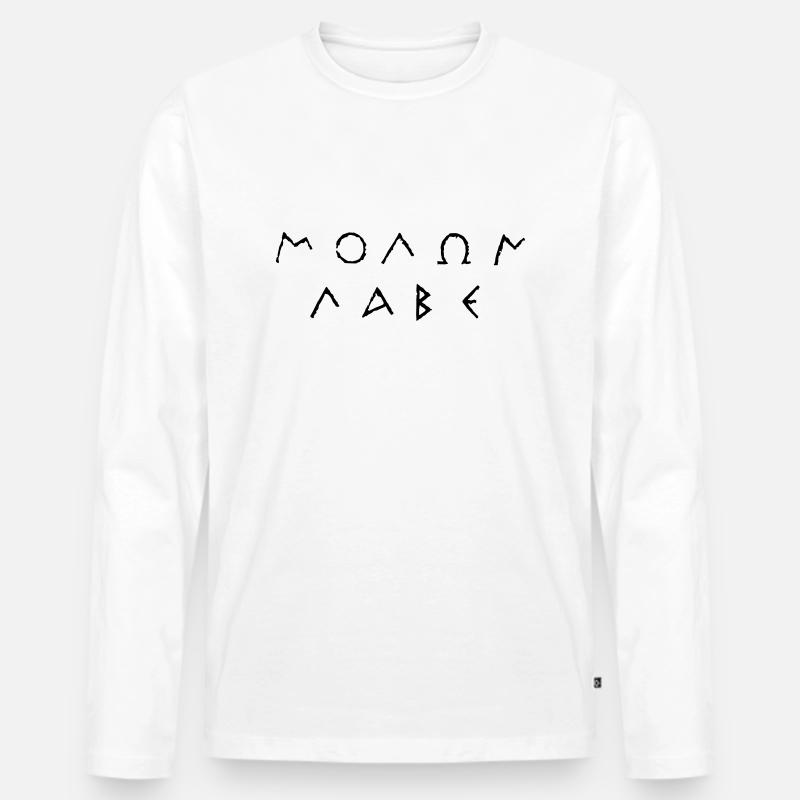 molon_labe - Männer Premium Bio Langarmshirt - Weiß