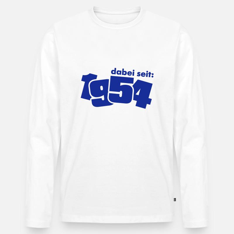 Dabei seit 1954 - Männer Premium Bio Langarmshirt - Weiß
