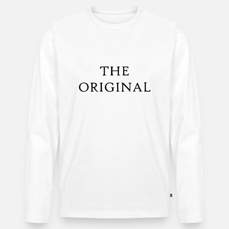 Statement Spruch The Original - Männer Premium Bio Langarmshirt - Weiß