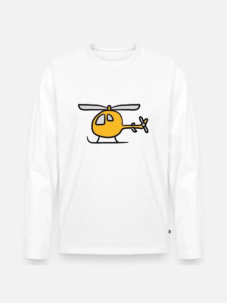 Comic cartoon kids Heli cute - Men's Premium Organic Long Sleeve Shirt - white