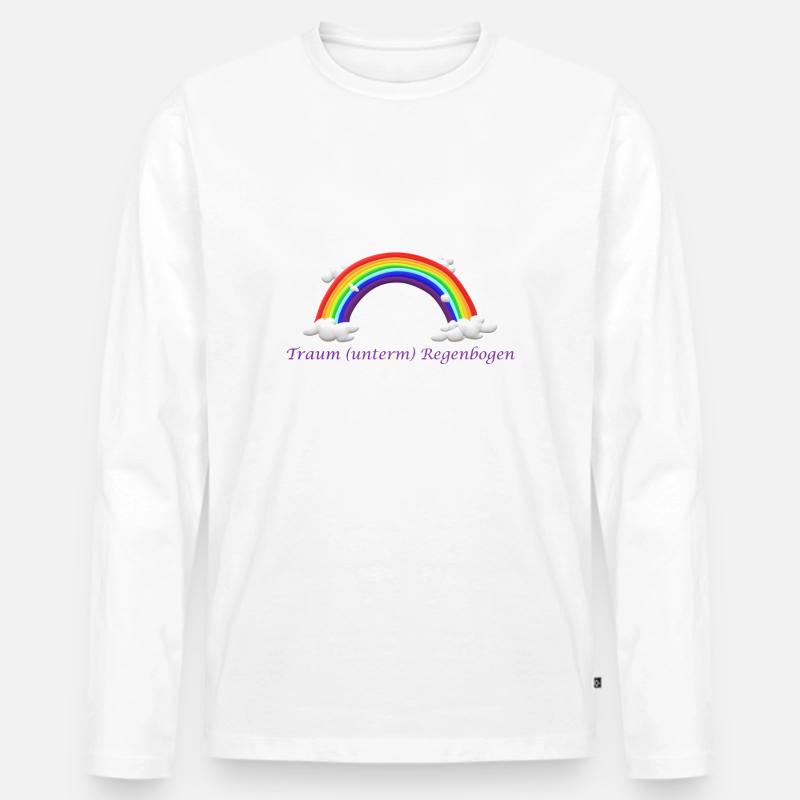 Traum Regenbogen - Männer Premium Bio Langarmshirt - Weiß