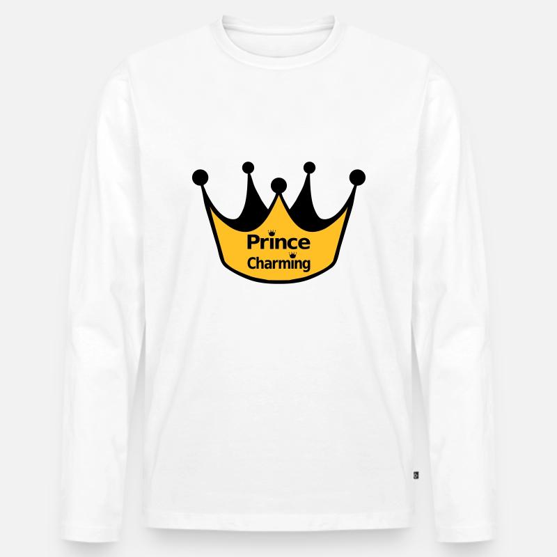 Prince Charming - Männer Premium Bio Langarmshirt - Weiß