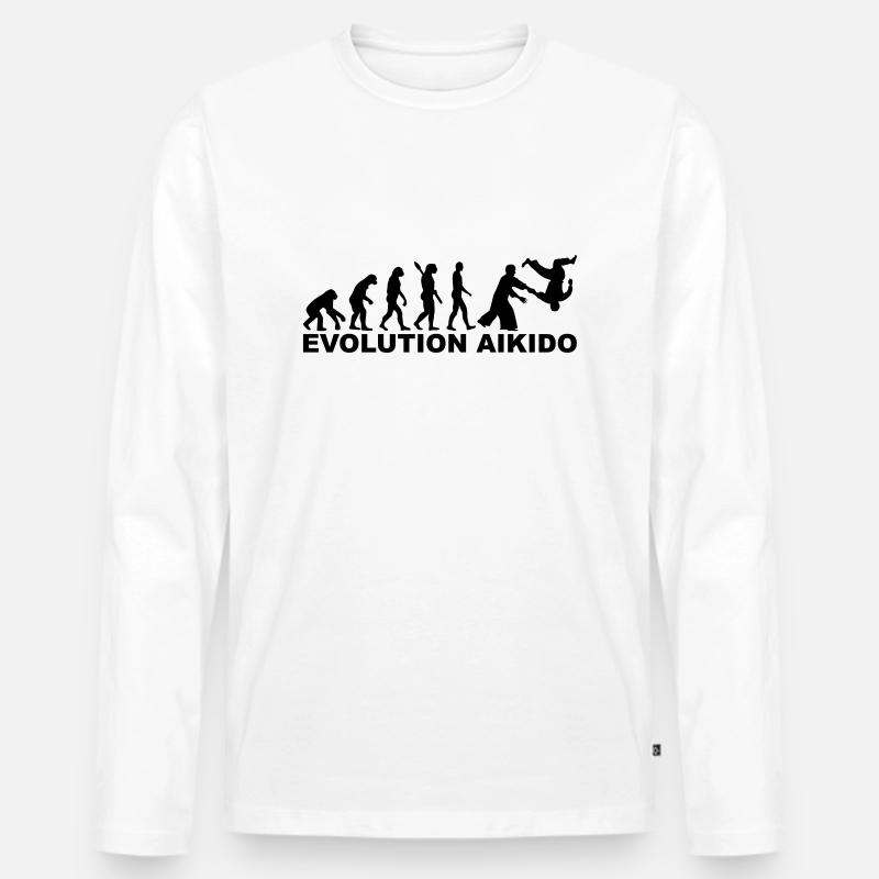 Aikido - Männer Premium Bio Langarmshirt - Weiß