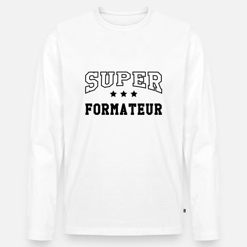 Ausbilder / Lehrer / Gestalter / trainer - Männer Premium Bio Langarmshirt - Weiß