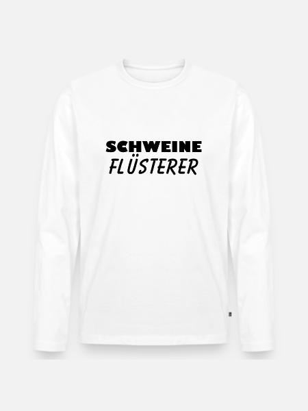 schweine flüsterer - Männer Premium Bio Langarmshirt - Weiß