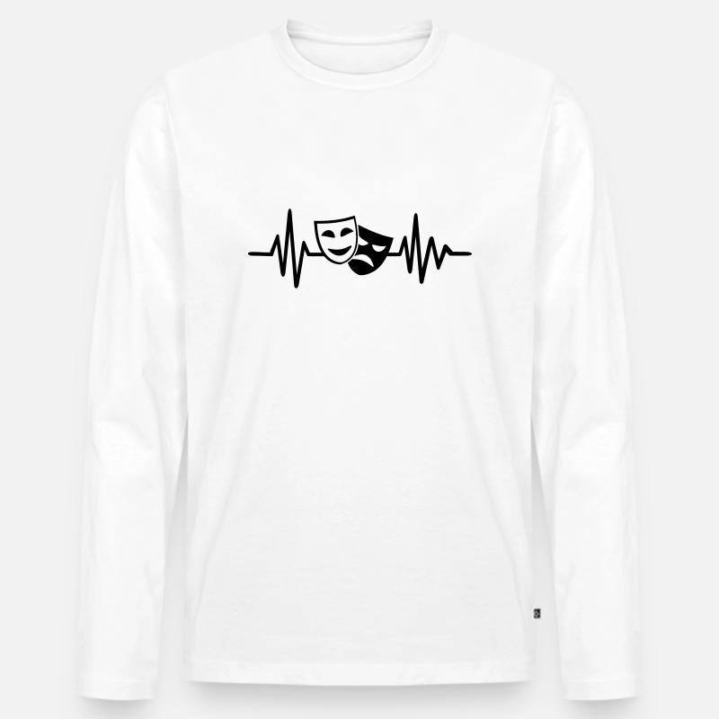 Theater - Männer Premium Bio Langarmshirt - Weiß