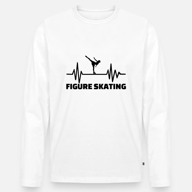 Eiskunstlauf - Männer Premium Bio Langarmshirt - Weiß