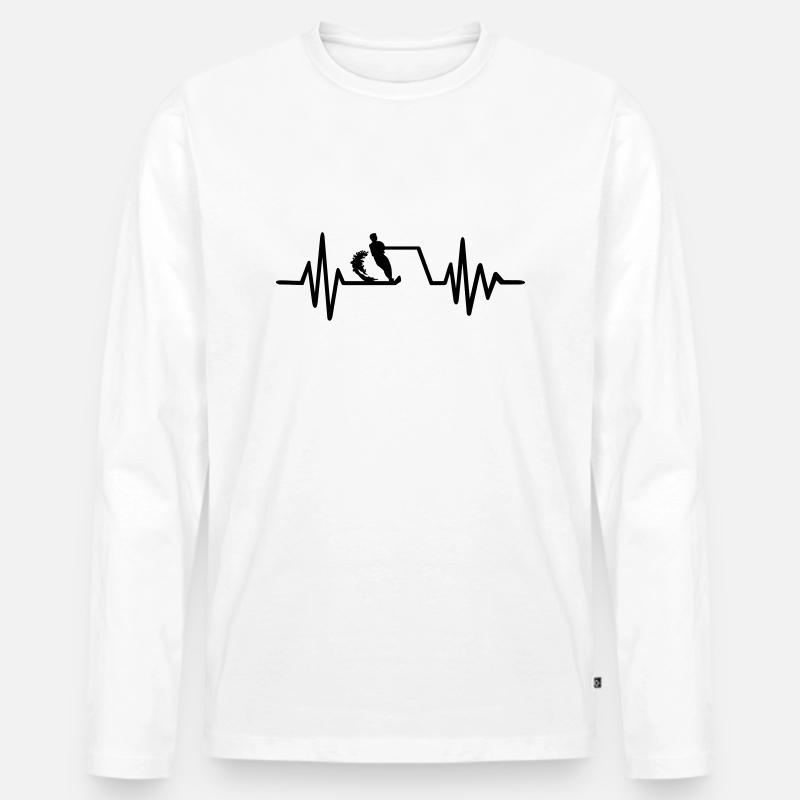 Wasserski - Männer Premium Bio Langarmshirt - Weiß