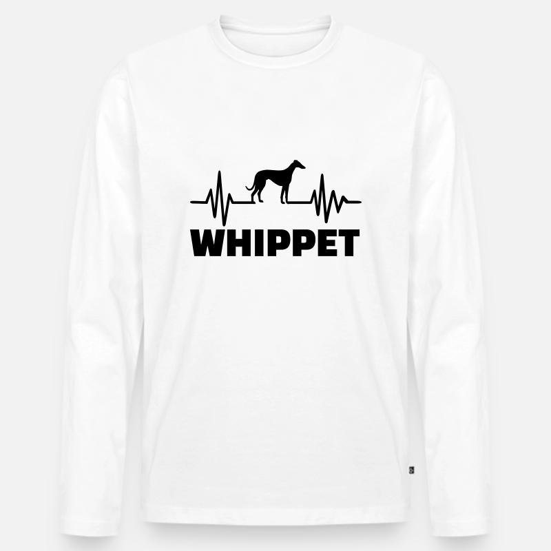 Whippet - Männer Premium Bio Langarmshirt - Weiß