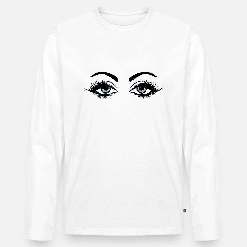 eyes design - Männer Premium Bio Langarmshirt - Weiß