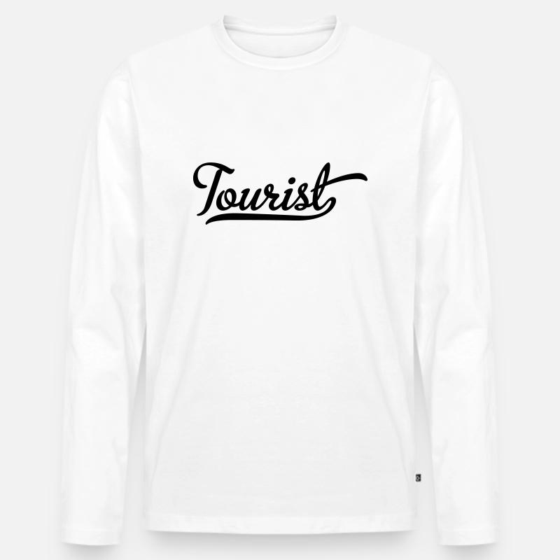 Tourist - Männer Premium Bio Langarmshirt - Weiß