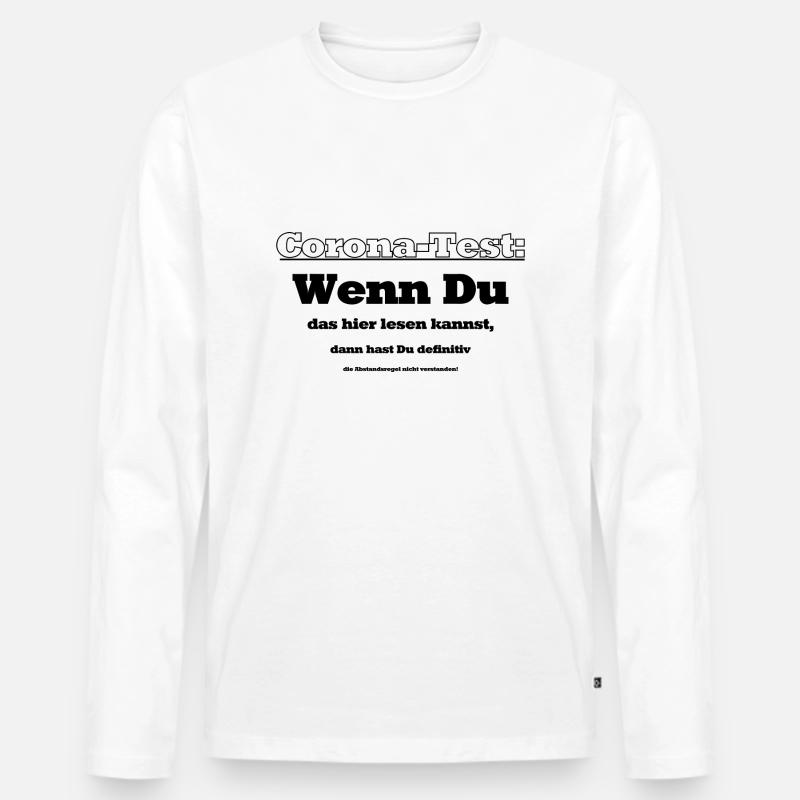 Corona-Test - Männer Premium Bio Langarmshirt - Weiß