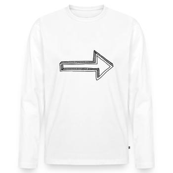 arrow - Men's Premium Organic Long Sleeve Shirt - white - Front - Nico (187cm)