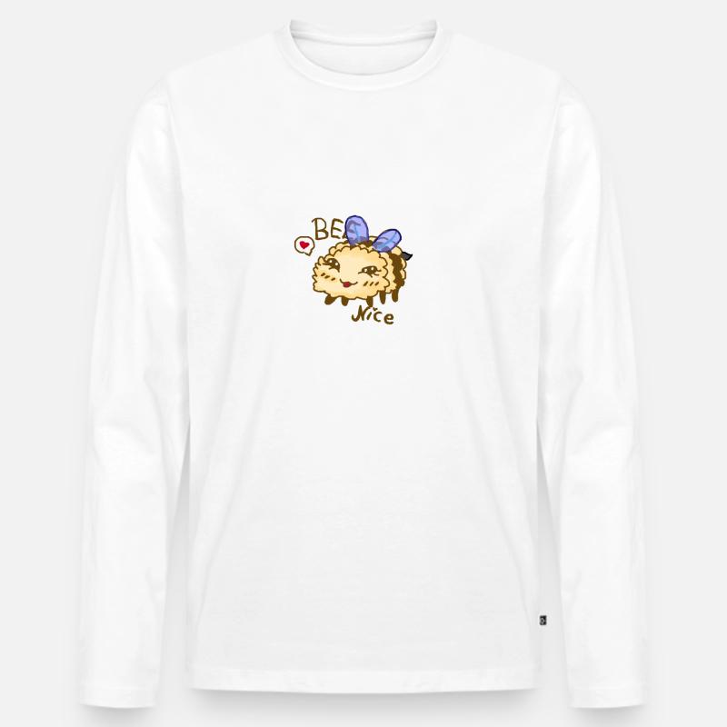 bee nice - Männer Premium Bio Langarmshirt - Weiß