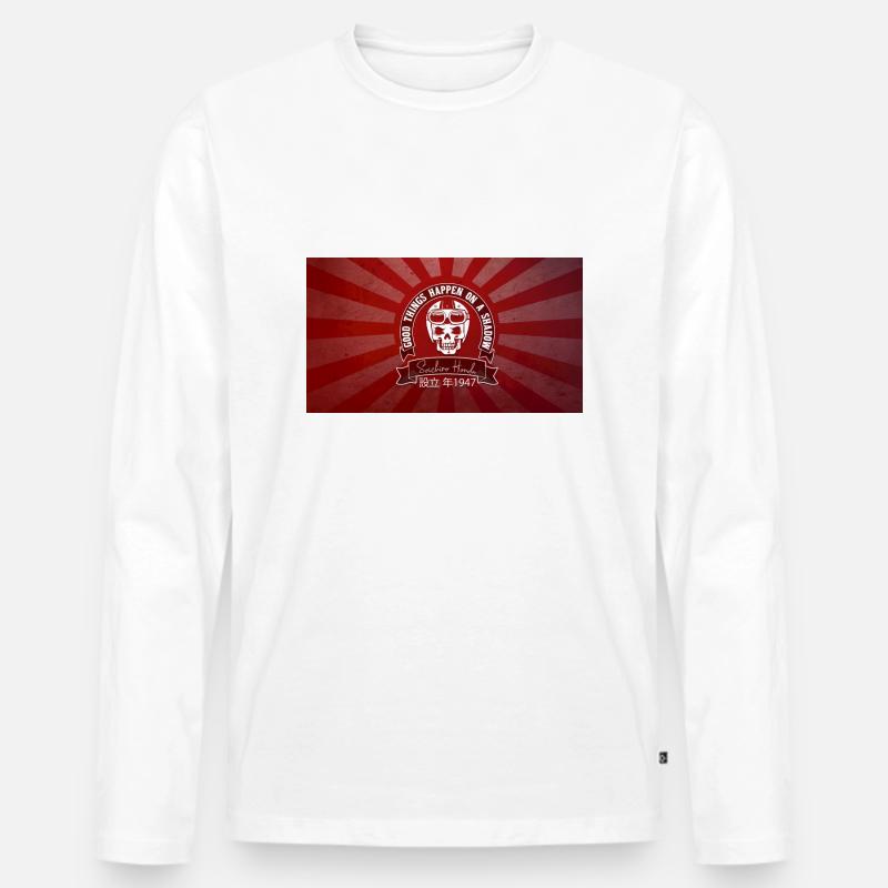 shadow Japan - Männer Premium Bio Langarmshirt - Weiß