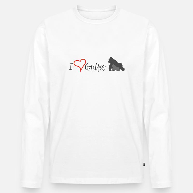 Love for Gorillas - Männer Premium Bio Langarmshirt - Weiß