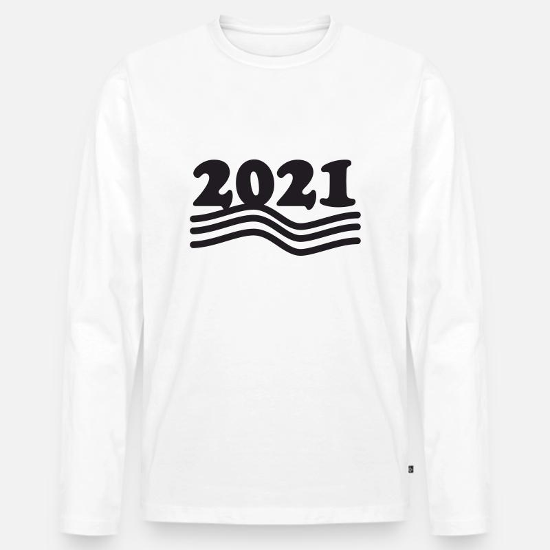 2021 - Männer Premium Bio Langarmshirt - Weiß