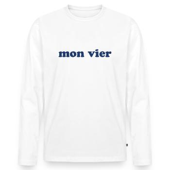 mon vier ! - T-shirt manches longues Premium bio Homme - blanc - Devant - Nico (187cm)