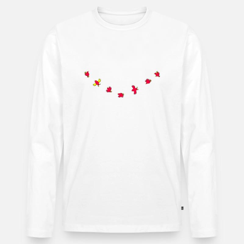 Birdies - Männer Premium Bio Langarmshirt - Weiß