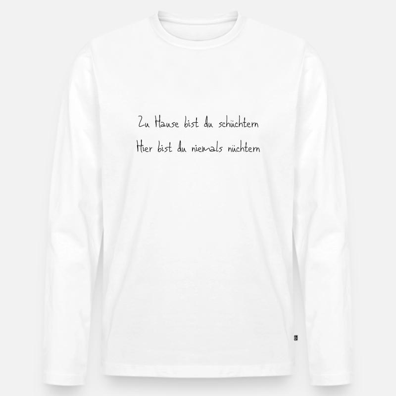Mallorca Songtext Closing - Männer Premium Bio Langarmshirt - Weiß