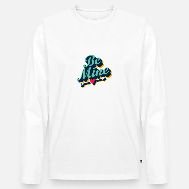 Be Mine - Männer Premium Bio Langarmshirt - Weiß