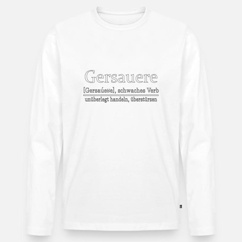 Gersauere - Männer Premium Bio Langarmshirt - Weiß