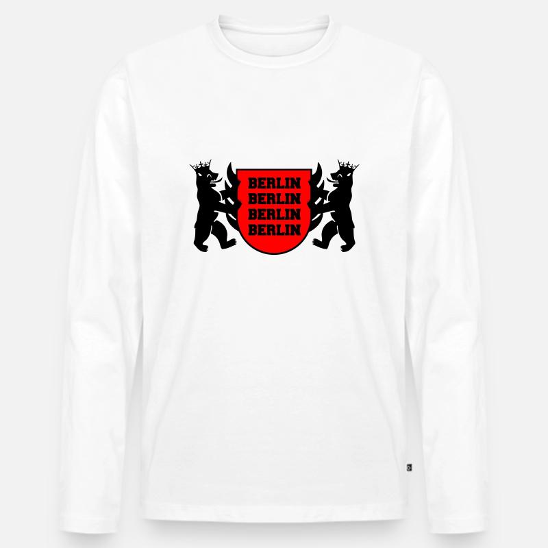 berlin wappen 2 - Männer Premium Bio Langarmshirt - Weiß