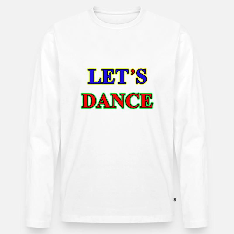 Letsdance E - Männer Premium Bio Langarmshirt - Weiß
