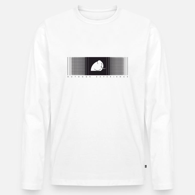 Mamood gradient check pattern - Men's Premium Organic Long Sleeve Shirt - white