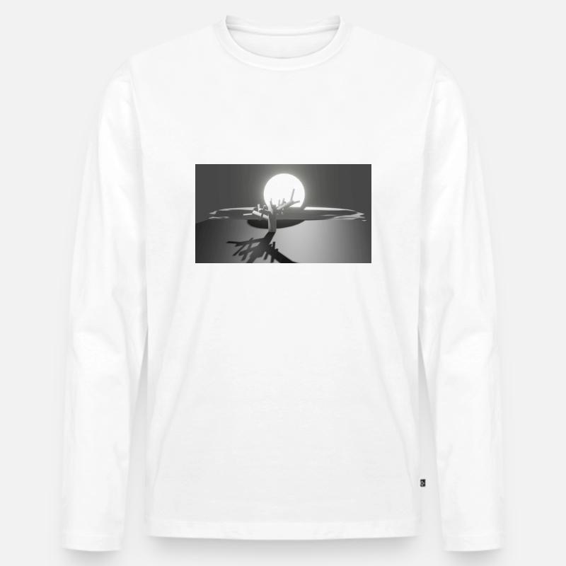 Sonne und Baum - Männer Premium Bio Langarmshirt - Weiß