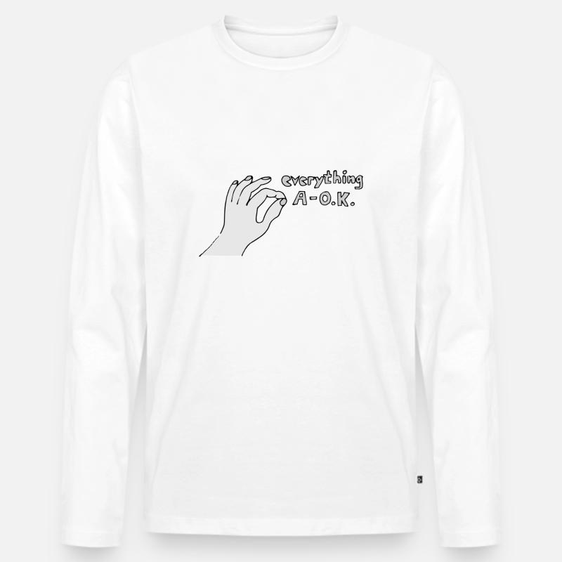 Everything A OK - Männer Premium Bio Langarmshirt - Weiß