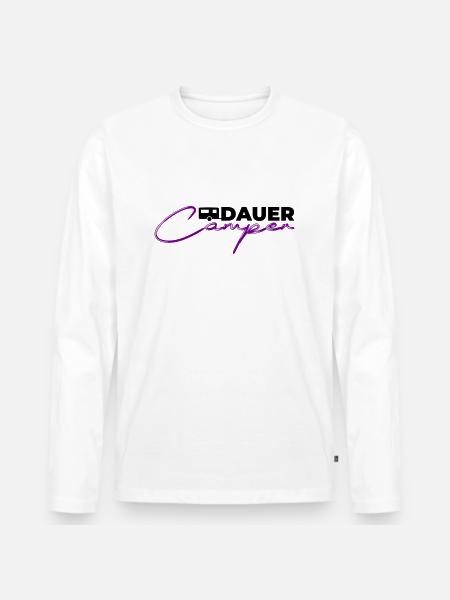 Dauercamper - Männer Premium Bio Langarmshirt - Weiß