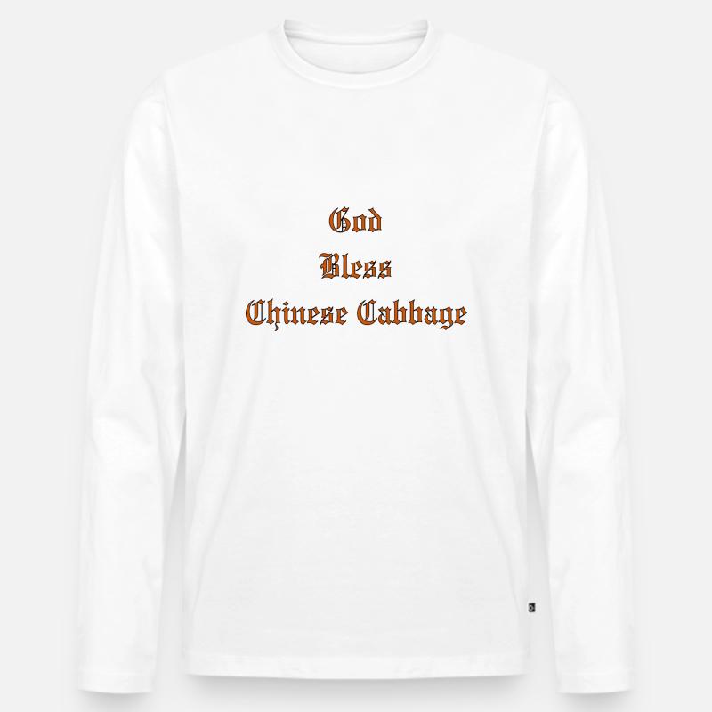GodBlessChineseCabbage - Männer Premium Bio Langarmshirt - Weiß