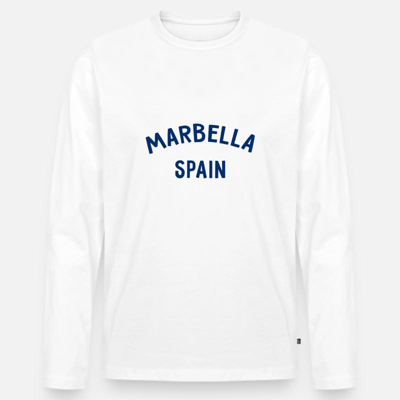 Marbella Spain Spanien Espana - Männer Premium Bio Langarmshirt - Weiß