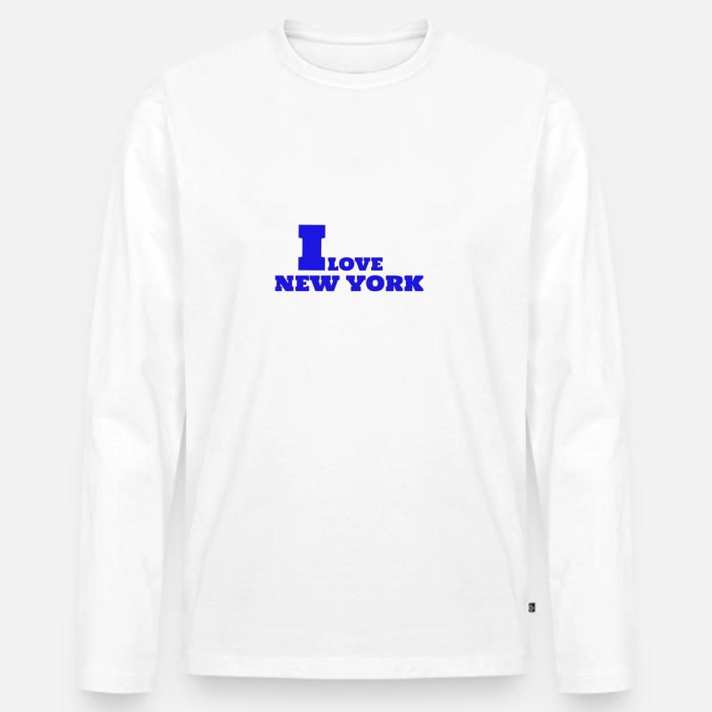  New York Liebe - Männer Premium Bio Langarmshirt - Weiß
