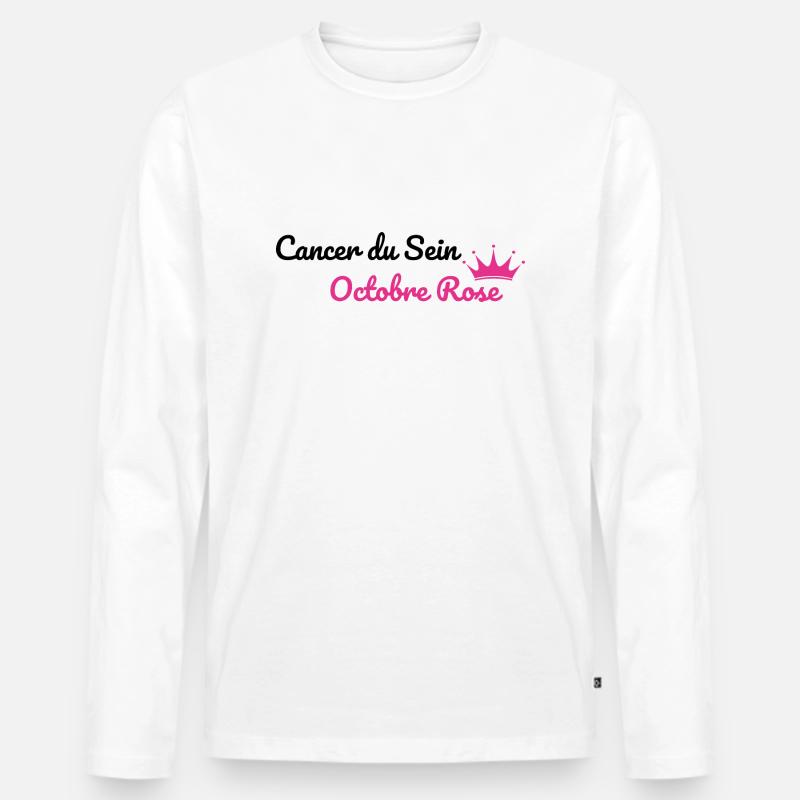 Brustkrebs Rosa Oktober - Männer Premium Bio Langarmshirt - Weiß
