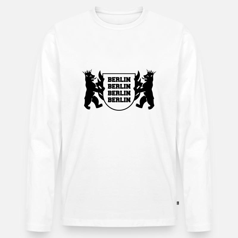 berlin wappen 1 - Männer Premium Bio Langarmshirt - Weiß