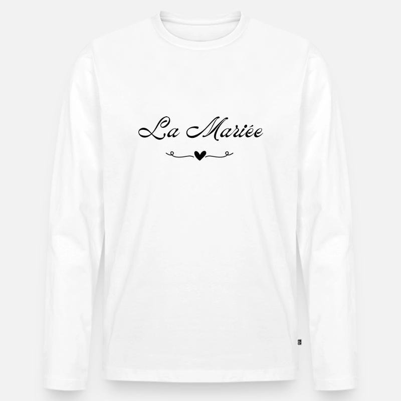Das Brautherz - Männer Premium Bio Langarmshirt - Weiß