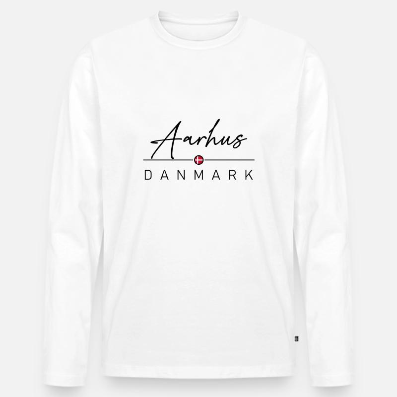 Dänemark - Aarhus - Denmark - Männer Premium Bio Langarmshirt - Weiß