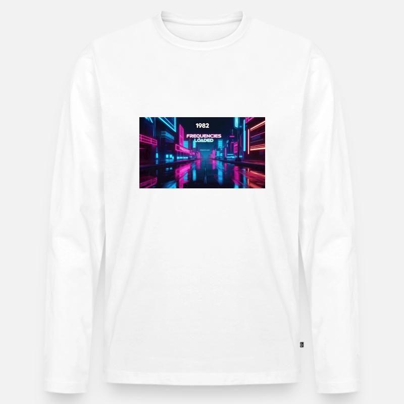 FREQUENCIES LOADED - Männer Premium Bio Langarmshirt - Weiß