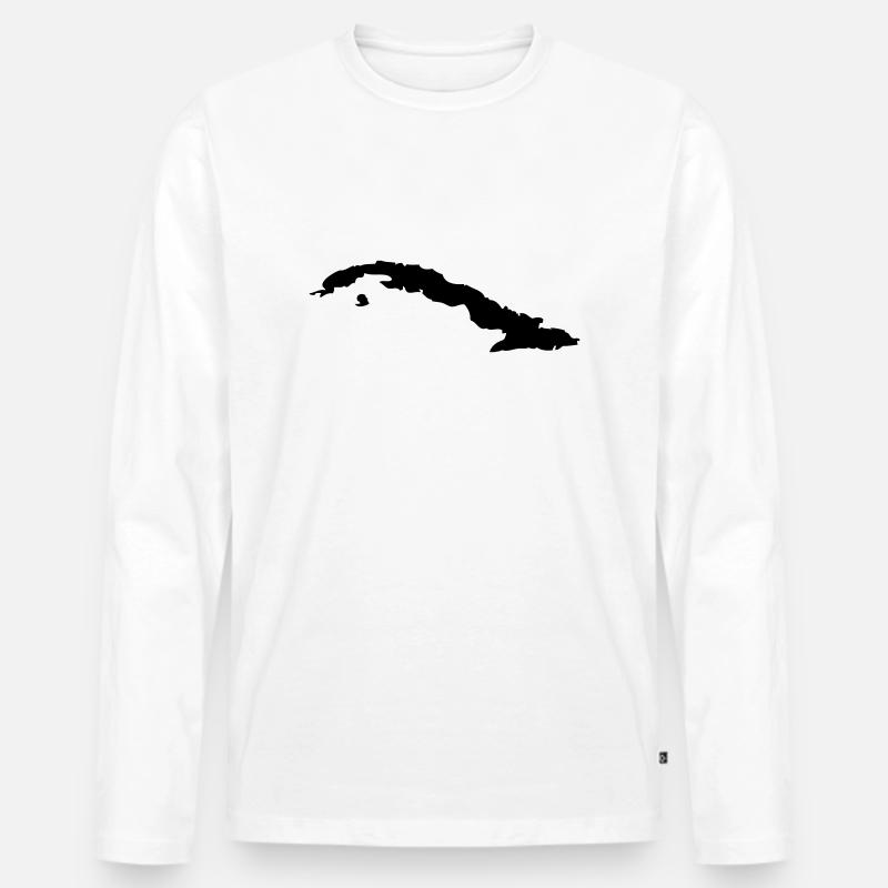 Cuba - Männer Premium Bio Langarmshirt - Weiß