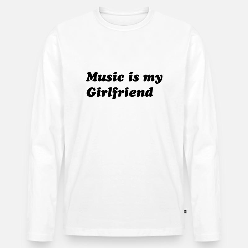 music - Männer Premium Bio Langarmshirt - Weiß
