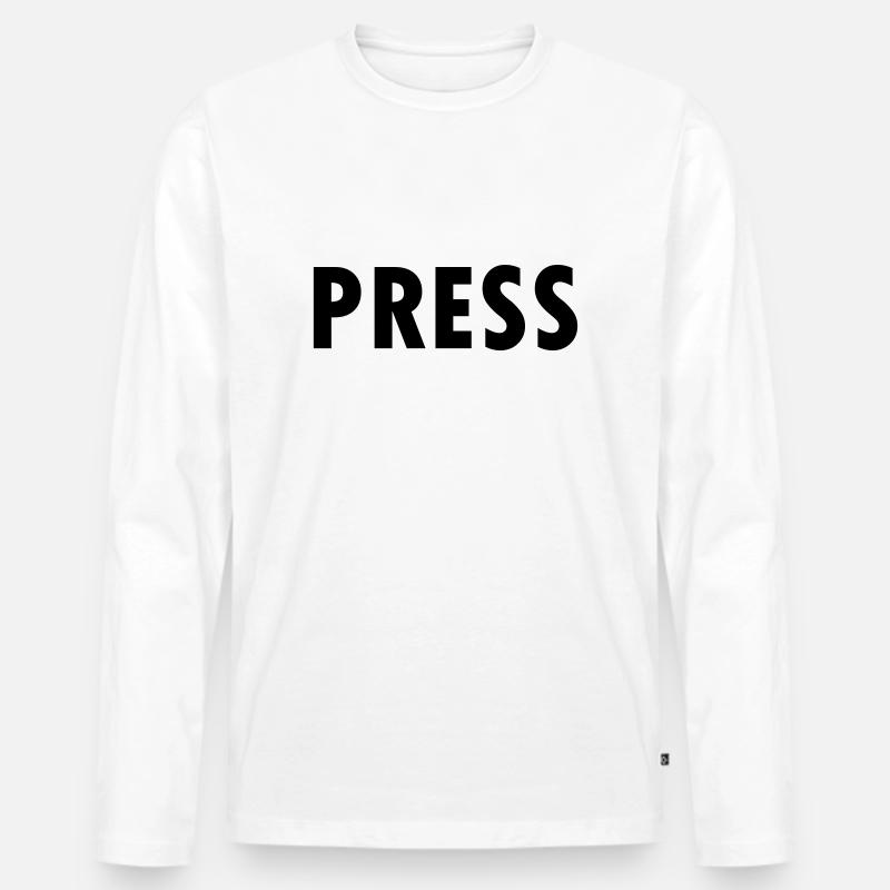 press - Männer Premium Bio Langarmshirt - Weiß