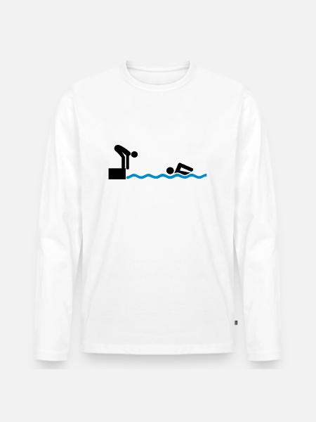 schwimmen Staffel - Men's Premium Organic Long Sleeve Shirt - white