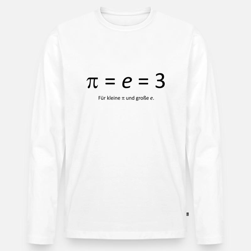 Pi = e = 3 - Männer Premium Bio Langarmshirt - Weiß