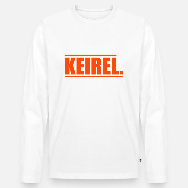 Keirel - Männer Premium Bio Langarmshirt - Weiß