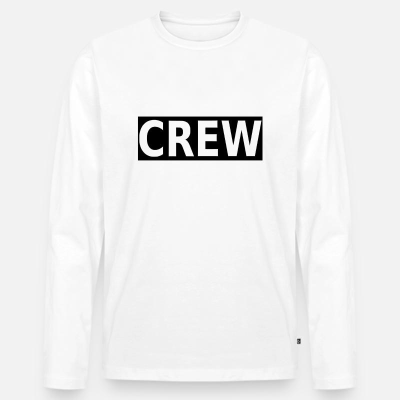 crew - Männer Premium Bio Langarmshirt - Weiß